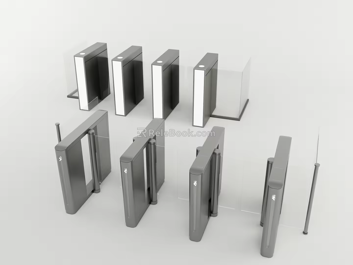 Modern gate access control 3d model