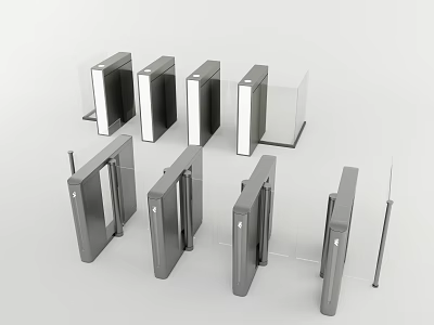 Stainless Steel Automatic Turnstile Gates For Public Facility Entrance Security In Public Areas 3d model
