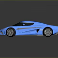 Blue Sports Car With Sleek Aerodynamic Design And Glossy Exterior Finish