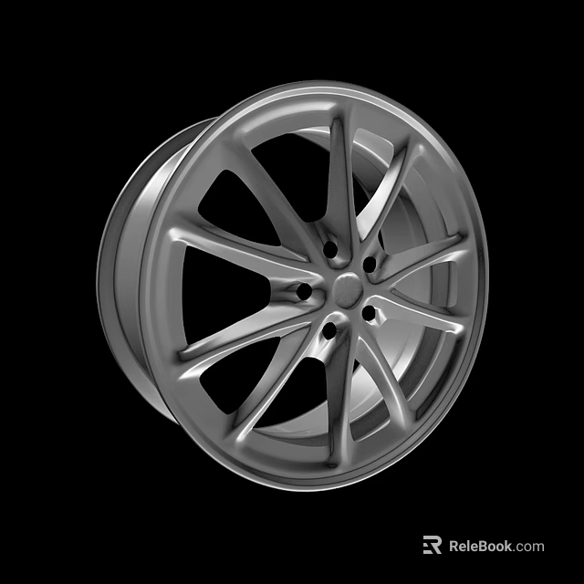 Stylish Car Tire Wheel Rim Design With Silver Alloy Multi Spoke And Modern Look 3d model 