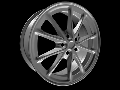 Stylish Car Tire Wheel Rim Design With Silver Alloy Multi Spoke And Modern Look 3d model
