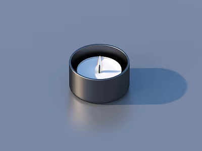 Simple Stylish Household Living Candle With Metal Container And White Wick 3d model