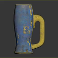Ornate Blue Mug With Gold Accents And Intricate Floral Patterns