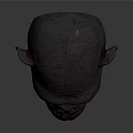 Realistic Chimpanzee Head 3D Model With Yellow Eyes And Dark Gray Surface