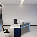 Modern Monitoring Room Interior With Multiple Computer Monitors Ergonomic Chairs And Blue LED Desks