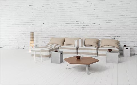 Lounge Area Reception Area Sofa Coffee Table Multi-Person Sofa 3d model