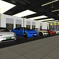 Spacious Modern 4S Car Dealership Showroom Featuring New Vehicles In Multiple Colors