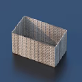 Woven Rectangular Storage Basket in Neutral Tone for Efficient Home Organizing 3d model