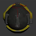 Black And Yellow Protective Device With Top Light Side Red Buttons And Warning Signs