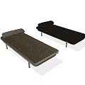 Modern Sofa Benches Gray and Black Upholstered Seats with Metal Legs Contemporary Design
