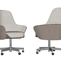 Comfortable Modern Office Chair With Fabric Seat Wooden Backrest And Swivel Caster Base