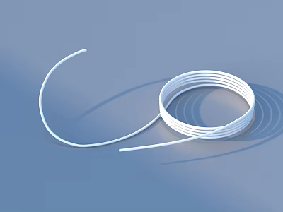 White Thread Spool With Loose Thread On Light Blue Background For Daily Use 3d model