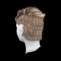 Game And Movie Character 3D Head Model With Short Blonde Brown Wavy Layered Hair