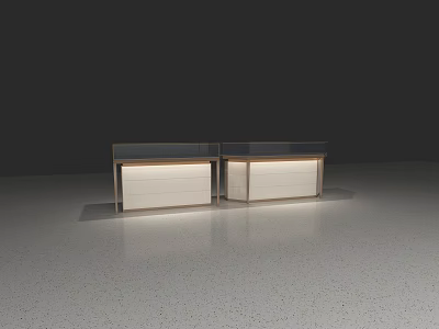 Modern Display Shelves with Glass Top and Illuminated Base in Contemporary Design 3d model
