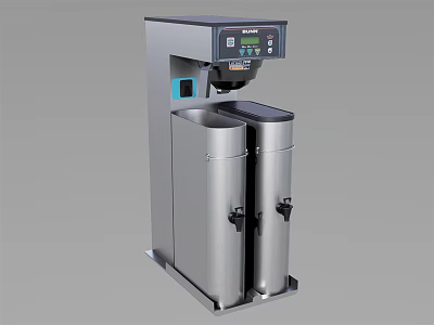 Stainless Steel Commercial Coffee Machine With Dual Tanks And Digital Control Panel For Kitchen 3d model