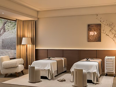 Beauty Hair Salon Interior Design With Modern Relaxing Atmosphere And Comfortable Seats 3d model
