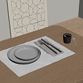 Tableware Western-style Tableware Knife and Fork 3d model