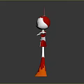 Cartoon Character With Red Flame Ears White Body Red Skirt And Orange Flame Legs