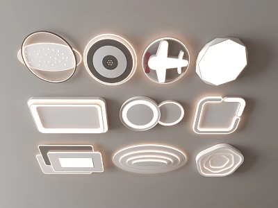 Modern Ceiling Lights With Various Shapes And Stylish Designs For Home Lighting 3d model