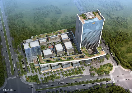 Modern Industrial Park Binjiang Industrial Park 3d model