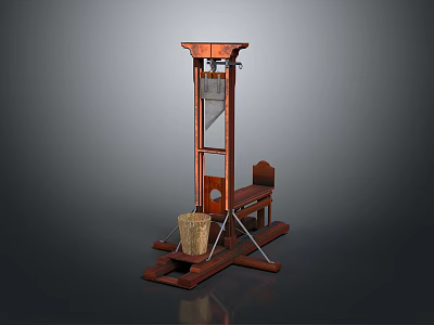Ancient Wooden Mechanical Weapon Featuring Funnel Basket And Stand Structure 3d model