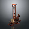 Ancient Wooden Mechanical Weapon Featuring Funnel Basket And Stand Structure 3d model