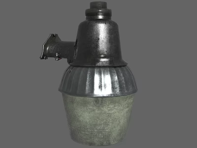 Industrial Style Wall Mounted Metal Wall Lamp With Ribbed Shade Design 3d model