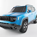 Blue Jeep SUV Modern Design With Front Grille And Alloy Wheels
