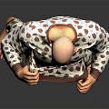 Bald Headed Man Lifting Shirt To Reveal Abs In Leopard Print Clothing