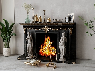 European Fireplace 3d model