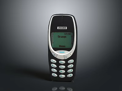 Vintage Nokia Mobile Phone With Classic Keypad And Display Screen 3d model
