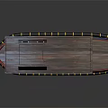 Two Story Wooden Boat With Deck Railing Windows And Colorful Trim