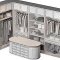 White Walk In Closet Storage Design With Hanging Rods Drawers And Storage Boxes