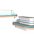 Shelf Display Cabinet Arc-shaped Nakajima 3d model