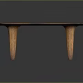 Natural Rustic Wooden Table With Smooth Wood Grain Surface And Sturdy Straight Legs