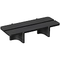 Black Modern Coffee Table with Sleek Rectangular Top and Wooden Supportive Legs 3d model