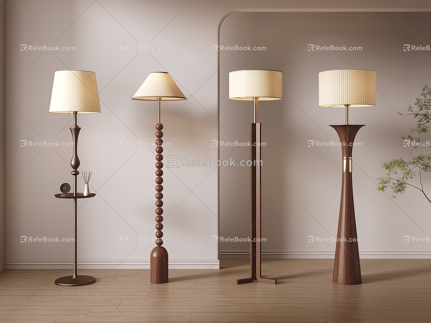 Middle style floor lamp 3d model