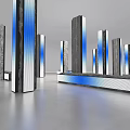 LED long bar screen LED electronic screen cement column industrial column structure column art device meichen art tube display screen 3d model