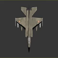 Tan Military Fighter Jet With Attached Missiles National Insignia And Transparent Cockpit