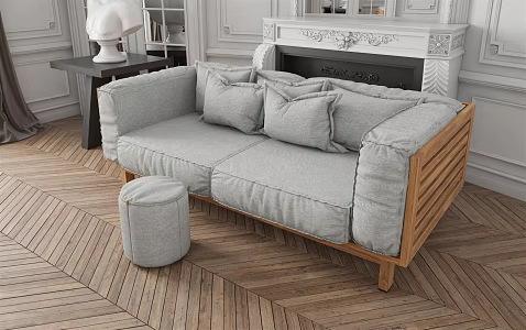 modern double sofa 3d model