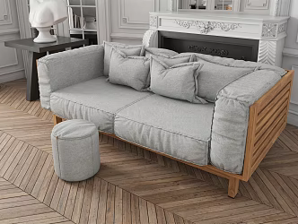 modern double sofa 3d model