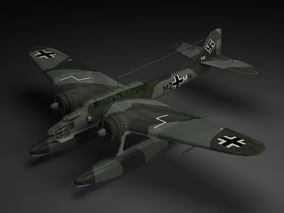 Vintage Passenger Aircraft With Camouflage Paint And Classic Design Features 3d model