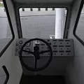 Heavy Duty Crane Utility Vehicle With Extended Arm Large Wheels And Outdoor Construction Setting