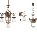 Vintage Chandeliers with Decorative Metal Frames Glass Shades and Classic Styles