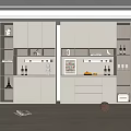 Modern White Wine Cabinet With Storage Shelves Decorative Items Fruits And Wine Bottles