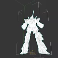 Game And Movie Character Mechanical Robot Design With Gray Armor Standing Pose