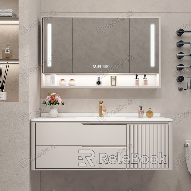 Modern wash basin minimalist bathroom cabinet model