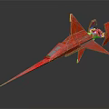 Sleek Red Airplane Model With Futuristic Design And Detailed Structure