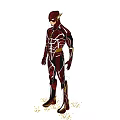 Game Movie Character The Flash In Red Suit With Golden Lightning Logo Standing Pose