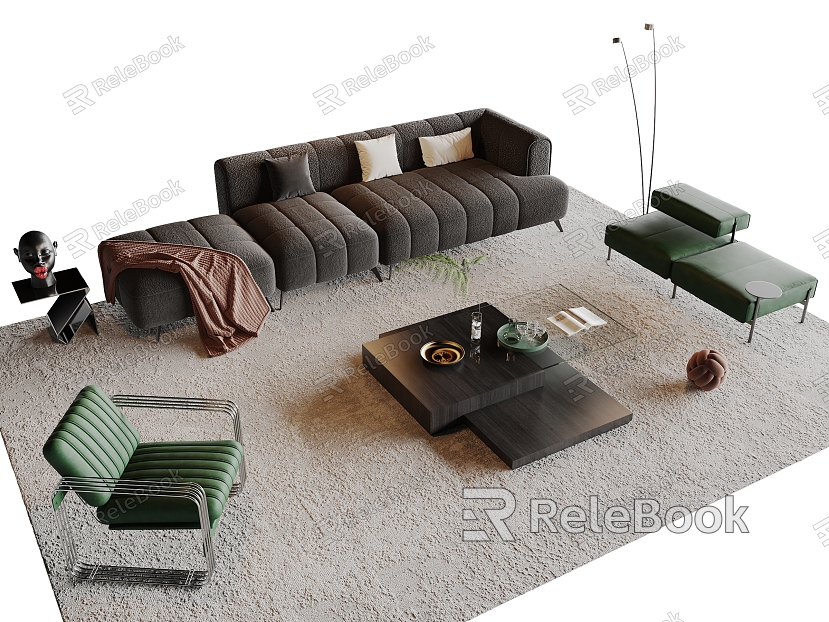 Modern Light Luxury Sofa Coffee Table Combination model